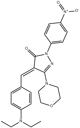 4-[4-(diethylamino)benzylidene]-2-{4-nitrophenyl}-5-(4-morpholinyl)-2,4-dihydro-3H-pyrazol-3-one Struktur