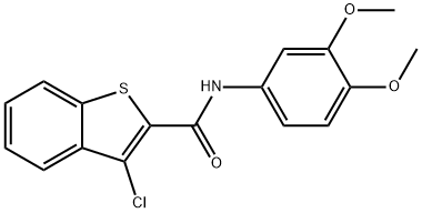 3-chloro-N-(3,4-dimethoxyphenyl)-1-benzothiophene-2-carboxamide Struktur