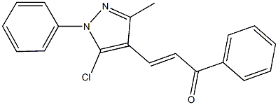 3-(5-chloro-3-methyl-1-phenyl-1H-pyrazol-4-yl)-1-phenyl-2-propen-1-one Struktur