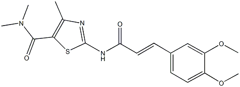 2-{[3-(3,4-dimethoxyphenyl)acryloyl]amino}-N,N,4-trimethyl-1,3-thiazole-5-carboxamide Struktur