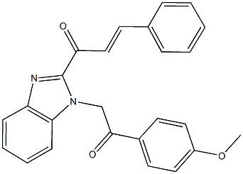 1-{1-[2-(4-methoxyphenyl)-2-oxoethyl]-1H-benzimidazol-2-yl}-3-phenyl-2-propen-1-one Struktur