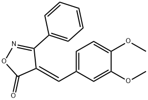 4-(3,4-dimethoxybenzylidene)-3-phenyl-5(4H)-isoxazolone Struktur