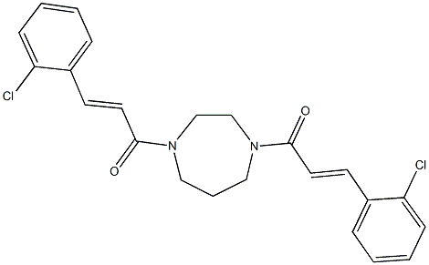 1,4-bis[3-(2-chlorophenyl)acryloyl]-1,4-diazepane Struktur