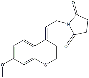 1-[2-(7-methoxy-2,3-dihydro-4H-thiochromen-4-ylidene)ethyl]-2,5-pyrrolidinedione Struktur