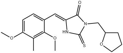 5-(2,4-dimethoxy-3-methylbenzylidene)-3-(tetrahydro-2-furanylmethyl)-2-thioxo-4-imidazolidinone Struktur