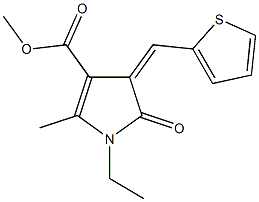 methyl 1-ethyl-2-methyl-5-oxo-4-(2-thienylmethylene)-4,5-dihydro-1H-pyrrole-3-carboxylate Struktur