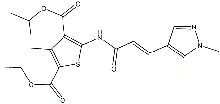 2-ethyl 4-isopropyl 5-{[3-(1,5-dimethyl-1H-pyrazol-4-yl)acryloyl]amino}-3-methyl-2,4-thiophenedicarboxylate Struktur