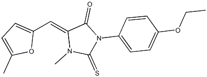 3-(4-ethoxyphenyl)-1-methyl-5-[(5-methyl-2-furyl)methylene]-2-thioxoimidazolidin-4-one Struktur