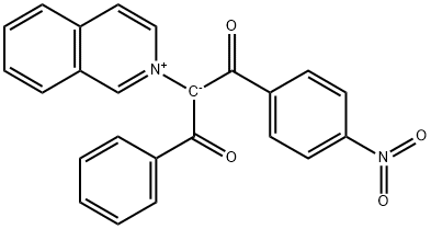 2-(2-isoquinoliniumyl)-3-(4-nitrophenyl)-3-oxo-1-phenyl-1-propen-1-olate Struktur