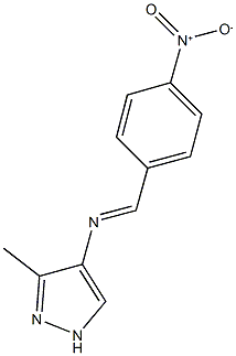 4-({4-nitrobenzylidene}amino)-3-methyl-1H-pyrazole Struktur