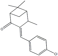 3-(4-chlorobenzylidene)-4,6,6-trimethylbicyclo[3.1.1]heptan-2-one Struktur