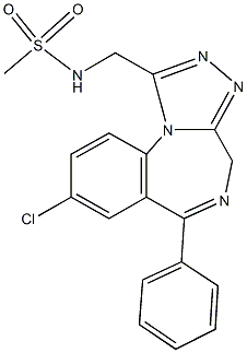 N-[(8-chloro-6-phenyl-4H-[1,2,4]triazolo[4,3-a][1,4]benzodiazepin-1-yl)methyl]methanesulfonamide Struktur