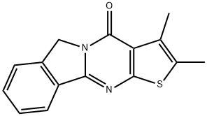 2,3-dimethylthieno[2',3':4,5]pyrimido[2,1-a]isoindol-4(6H)-one Struktur