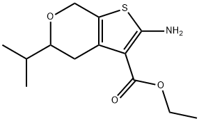 ethyl 2-amino-5-isopropyl-4,7-dihydro-5H-thieno[2,3-c]pyran-3-carboxylate Struktur