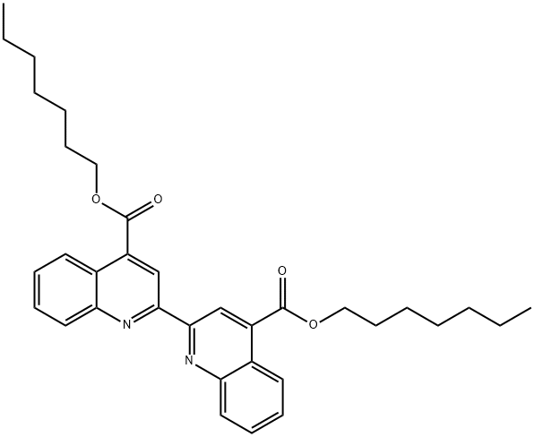 diheptyl 2,2'-bis[4-quinolinecarboxylate] Struktur