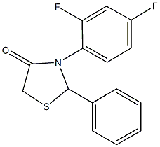 3-(2,4-difluorophenyl)-2-phenyl-1,3-thiazolidin-4-one Struktur