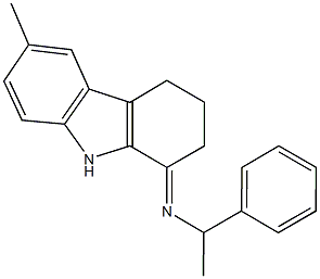 N-(6-methyl-2,3,4,9-tetrahydro-1H-carbazol-1-ylidene)-N-(1-phenylethyl)amine Struktur