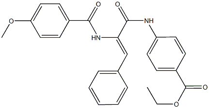 ethyl 4-({2-[(4-methoxybenzoyl)amino]-3-phenylacryloyl}amino)benzoate Struktur