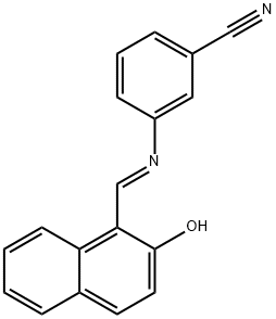 3-{[(2-hydroxy-1-naphthyl)methylene]amino}benzonitrile Struktur