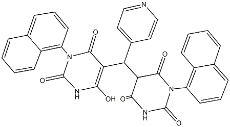 5-[[6-hydroxy-3-(1-naphthyl)-2,4-dioxo-1,2,3,4-tetrahydro-5-pyrimidinyl](4-pyridinyl)methyl]-1-(1-naphthyl)-2,4,6(1H,3H,5H)-pyrimidinetrione Struktur