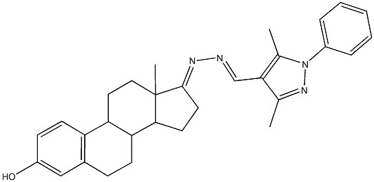 3,5-dimethyl-1-phenyl-1H-pyrazole-4-carbaldehyde [3-hydroxyestra-1,3,5(10)-trien-17-ylidene]hydrazone Struktur