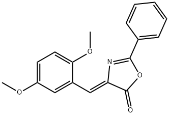 4-(2,5-dimethoxybenzylidene)-2-phenyl-1,3-oxazol-5(4H)-one Struktur