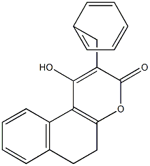 2-benzyl-1-hydroxy-5,6-dihydro-3H-benzo[f]chromen-3-one Struktur