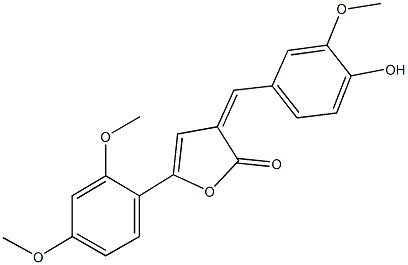 5-(2,4-dimethoxyphenyl)-3-(4-hydroxy-3-methoxybenzylidene)-2(3H)-furanone Struktur