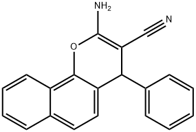 2-amino-4-phenyl-4H-benzo[h]chromene-3-carbonitrile Struktur