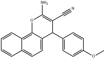 2-amino-4-(4-methoxyphenyl)-4H-benzo[h]chromene-3-carbonitrile Struktur