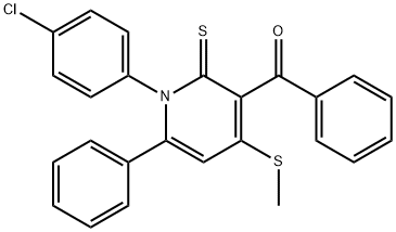 [1-(4-chlorophenyl)-4-(methylsulfanyl)-6-phenyl-2-thioxo-1,2-dihydro-3-pyridinyl](phenyl)methanone Struktur