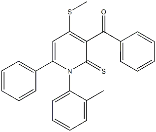 [1-(2-methylphenyl)-4-(methylsulfanyl)-6-phenyl-2-thioxo-1,2-dihydro-3-pyridinyl](phenyl)methanone Struktur