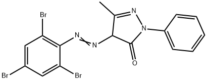 5-methyl-2-phenyl-4-[(2,4,6-tribromophenyl)diazenyl]-2,4-dihydro-3H-pyrazol-3-one Struktur