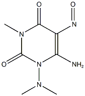 6-amino-1-(dimethylamino)-3-methyl-5-nitrosopyrimidine-2,4(1H,3H)-dione Struktur