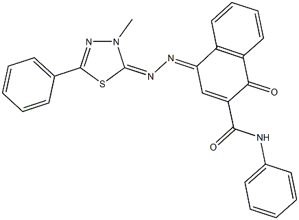 4-[(3-methyl-5-phenyl-1,3,4-thiadiazol-2(3H)-ylidene)hydrazono]-1-oxo-N-phenyl-1,4-dihydro-2-naphthalenecarboxamide Struktur