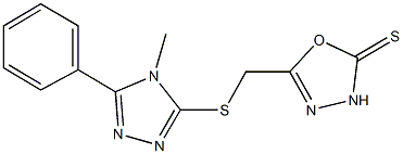 5-{[(4-methyl-5-phenyl-4H-1,2,4-triazol-3-yl)sulfanyl]methyl}-1,3,4-oxadiazole-2(3H)-thione Struktur