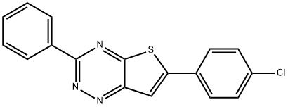 6-(4-chlorophenyl)-3-phenylthieno[2,3-e][1,2,4]triazine Struktur