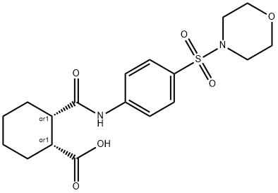 2-{[4-(morpholin-4-ylsulfonyl)anilino]carbonyl}cyclohexanecarboxylic acid Struktur