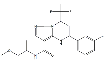 N-(2-methoxy-1-methylethyl)-5-(3-methoxyphenyl)-7-(trifluoromethyl)-4,5,6,7-tetrahydropyrazolo[1,5-a]pyrimidine-3-carboxamide Struktur