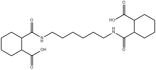 2-{[(6-{[(2-carboxycyclohexyl)carbonyl]amino}hexyl)amino]carbonyl}cyclohexanecarboxylic acid Struktur