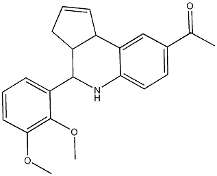 1-[4-(2,3-dimethoxyphenyl)-3a,4,5,9b-tetrahydro-3H-cyclopenta[c]quinolin-8-yl]ethanone Struktur