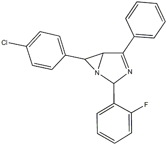 6-(4-chlorophenyl)-2-(2-fluorophenyl)-4-phenyl-1,3-diazabicyclo[3.1.0]hex-3-ene Struktur