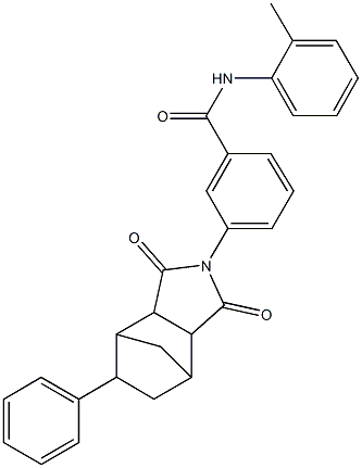 3-(3,5-dioxo-8-phenyl-4-azatricyclo[5.2.1.0~2,6~]dec-4-yl)-N-(2-methylphenyl)benzamide Struktur