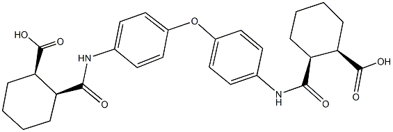 2-{[4-(4-{[(2-carboxycyclohexyl)carbonyl]amino}phenoxy)anilino]carbonyl}cyclohexanecarboxylic acid Struktur