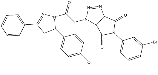 5-(3-bromophenyl)-1-{2-[5-(4-methoxyphenyl)-3-phenyl-4,5-dihydro-1H-pyrazol-1-yl]-2-oxoethyl}-3a,6a-dihydropyrrolo[3,4-d][1,2,3]triazole-4,6(1H,5H)-dione Struktur