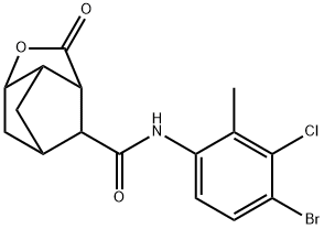 N-(4-bromo-3-chloro-2-methylphenyl)-5-oxo-4-oxatricyclo[4.2.1.0~3,7~]nonane-9-carboxamide Struktur