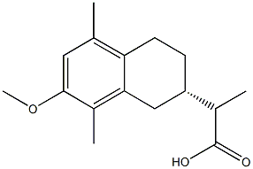 2-(7-methoxy-5,8-dimethyl-1,2,3,4-tetrahydro-2-naphthalenyl)propanoic acid Struktur