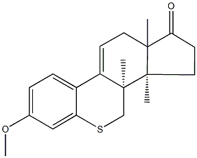 7-methoxy-3a,3b,11a-trimethyl-3,3a,3b,4,11,11a-hexahydroindeno[4,5-c]thiochromen-1(2H)-one Struktur