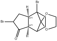 4,7-dibromospiro(tricyclo[5.2.1.0~2,6~]decane-10,2'-[1,3]-dioxolane)-3-one Struktur