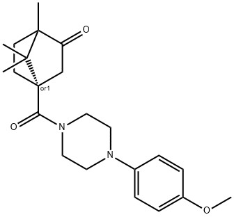 4-{[4-(4-methoxyphenyl)piperazin-1-yl]carbonyl}-1,7,7-trimethylbicyclo[2.2.1]heptan-2-one Struktur